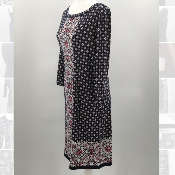 Max Studio Shift Dress Navy Red and White Size L - Picture 2 of 13